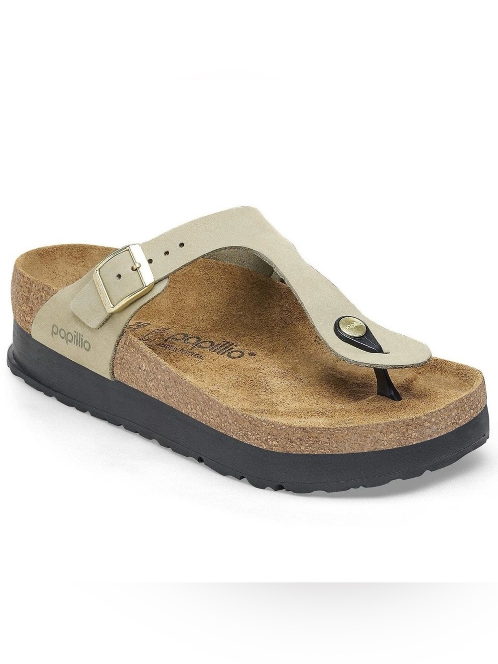 Birkenstock Papillio Gizeh eucalyptus Flex Vegan Leather Platform Sandals 36 - Picture 7 of 8